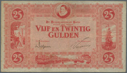 02064 Netherlands / Niederlande: 25 Gulden 1923 P. 36c, 3 Vertical And 1 Horizontal Fold, Creases In Paper - Autres & Non Classés