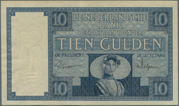 02065 Netherlands / Niederlande: 10 Gulden 1928 P. 43, Light Center Fold And A Bit Wavy Paper At Borders, - Altri & Non Classificati