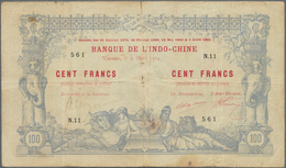 02093 New Caledonia / Neu Kaledonien: 100 Francs 1914 Noumea Banque De L'Indochine P. 17, Used With Folds - Nouméa (Neukaledonien 1873-1985)