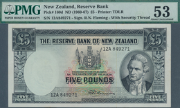 02114 New Zealand / Neuseeland: 5 Pounds ND(1960-67) P. 160d In Condition: PMG Graded 53 AUNC. - Nouvelle-Zélande