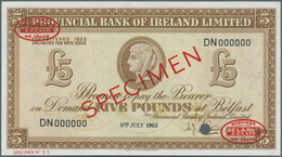 02155 Northern Ireland / Nordirland: Provincial Bank Of Ireland 5 Pounds 1963 TDLR Specimen, P.244s In UNC - Andere & Zonder Classificatie