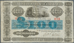 02159 Northern Ireland / Nordirland: 100 Pounds 1929 P. 311, Ulster Bank Limited, Used With Several Folds - Other & Unclassified