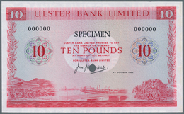 02163 Northern Ireland / Nordirland: 10 Pounds 1966 Specimen P. 323s, Hole Cancellation, Zero Serial Numbe - Andere & Zonder Classificatie