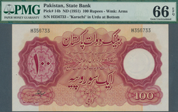 02182 Pakistan: 100 Rupees ND(1951) P. 14b In Condition: PMG Graded 66 GEM UNC EPQ. - Pakistán