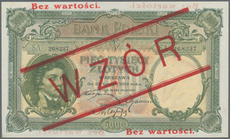 02198 Poland / Polen: 5000 Zlotych 1919 (1924) SPECIMEN, P.60s, Highly Rare Note In Excellent Condition Wi - Pologne