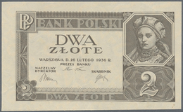 02203 Poland / Polen: 2 Zlote 1936 Without Underprint P.36r, Seldom Offered Note In Great Original Shape W - Poland