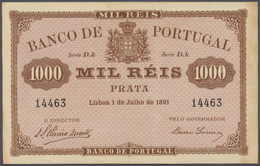 02218 Portugal: 1000 Reis 1891 P. 66, One Vertical Fold, Slight Dints At Upper Right And Lower Left Corner - Portogallo