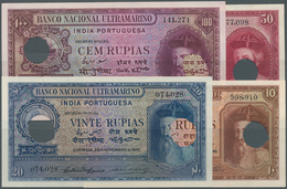 02239 Portuguese India / Portugiesisch Indien: Set In Rare Top Grade Containing 10, 20, 50 And 100 Rupias - Inde