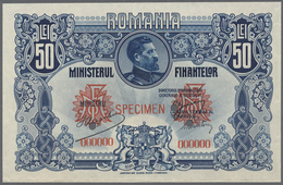 02255 Romania / Rumänien: 50 Lei ND(1920) Specimen P. 73s, A Fold Directly Along The Lower And Right Borde - Rumania