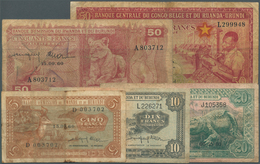 02288 Rwanda-Burundi / Ruanda-Burundi: Set Of 4 Notes Rwanda Burundi P. 1-4 In Used Condition With Stains - Ruanda-Burundi