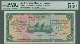 02306 Saudi Arabia  / Saudi Arabien: 10 Riyals ND(1954) P. 4 In Condition: PMG Graded 55 AUNC NET. - Saudi-Arabien