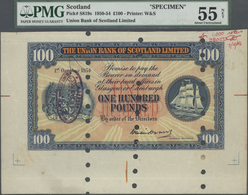 02346 Scotland / Schottland: 100 Pounds 1954 Specimen P. S819s In Condition: PMG Graded 55 AUNC NET. - Autres & Non Classés