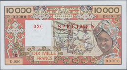 02352 Senegal: West African States Letter "K" For Senegal 10.000 Francs ND(1977-92) Specimen With Zero Ser - Sénégal