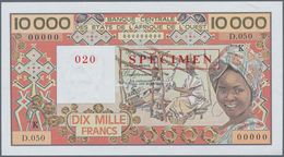 02352 Senegal: West African States Letter "K" For Senegal 10.000 Francs ND(1977-92) Specimen With Zero Ser - Senegal