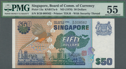 02364 Singapore / Singapur: 50 Dollars ND(1976) P. 13a, Condition: PMG Graded 55 AUNC. - Singapour