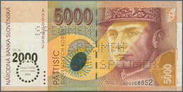 02377 Slovakia / Slovakei: 5000 Korun Commemorative Issue 2000 P. 40s With Regular Serial Number And Speci - Slowakei