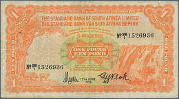 02393 Southwest Africa: 1 Pound 1959 P. 11, Used With Several Folds And Creases, Stained Paper, Minor Cent - Namibië