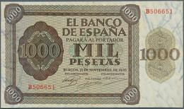 02416 Spain / Spanien: 1000 Pesetas 1936 P. 103a, Horizontal And Vertical Fold, A 1mm Tear At Lower Border - Altri & Non Classificati