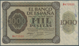 02417 Spain / Spanien: 1000 Pesetas 1936 With Cancellation Perforation P. 103s, Regular Serial Number, Ver - Sonstige & Ohne Zuordnung