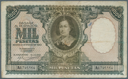 02430 Spain / Spanien: 1000 Pesetas 1940 P. 120a, Stronger Used With Stained Paper, Vertically And Horizon - Andere & Zonder Classificatie