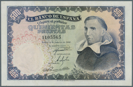 02432 Spain / Spanien: 500 Pesetas 1946 P. 132a, The Note Has A Center Fold Which Seems To Be Stabilized, - Otros & Sin Clasificación