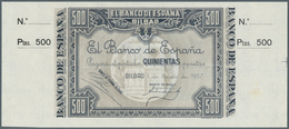02434 Spain / Spanien: 500 Pesetas 1937 P. S566, Key Note Of This Series Of Bilbao, A Light Stain Dot At L - Autres & Non Classés