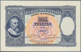 02436 Spain / Spanien: 1000 Pesetas 1937 Pick Unlisted, Unissued Design, Printed As Proof On 2 Thicker Pap - Otros & Sin Clasificación