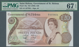 02444 St. Helena: 20 Pounds ND(1986) P. 10a In Condition: PMG Graded 67 Superb GEM UNC EPQ. - St. Helena