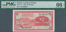 02449 Sudan: Pair Of Two Notes 25 Piastres 1956, P.1A With Running Serial Numbers A/10 0220317 And A/10 02 - Soudan