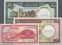 02451 Sudan: Set Of 3 SPECIMEN Banknotes Containing 25 Piastres, 5 And 10 Pounds P. 9bs, 6s, 10as, All In - Soudan