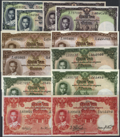 02488 Thailand: Very Interesting Set With 12 Banknotes Of The ND (1953-1956) "King Rama IX Modified Portra - Thaïlande