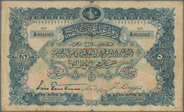 02514 Turkey / Türkei: Banque Impériale Ottomane 5 Livres Turques L.1326 (1909) With Toughra Of Muhammad V - Türkei