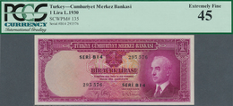 02529 Turkey / Türkei: 1 Lira L.1930 (1940-44), P.135, Excellent Condition With A Few Minor Spots On Back, - Turkey