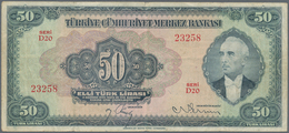 02536 Turkey / Türkei: 50 Lirasi L. 1930 (1942-1947) "?nönü" - 3rd Issue, P.143, Still A Nice Note With So - Turquia