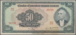 02537 Turkey / Türkei: 50 Lira ND(1947) P. 143a, Slight Folds In Paper, No Holes Or Tears, Very Light Stai - Turquie
