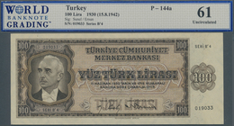 02538 Turkey / Türkei: 100 Lira L.1930 (1942), P.144a, WBG Graded 61 Uncirculated - Türkei