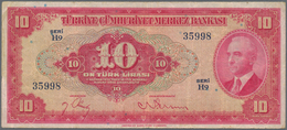 02539 Turkey / Türkei: 10 Lirasi L. 1930 (1947-1948) "?nönü" - 4th Issue, P.147, Still Nice Note With Seve - Turchia