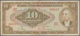 02542 Turkey / Türkei: 10 Lira ND(1948) P. 148a, Normal Traces Of Use, Folds, No Holes Or Tears, Strongnes - Turquie
