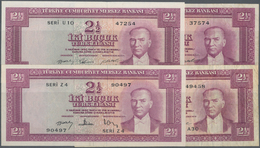 02544 Turkey / Türkei: Set With 4 Banknotes 2 1/2 Lirasi L. 1930 (1951-1961) "Atatürk" - 5th Issue Contain - Turquia