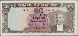 02550 Turkey / Türkei: 50 Lira L. 1930 (1951-1961), P.166, Lightly Toned Paper With A Few Minor Spots And - Turkije