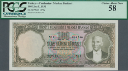 02551 Turkey / Türkei: 100 Lira L.1930 (1951-61), P.169a, Excellent Condition With A Few Minor Spots At Up - Turchia