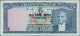 02553 Turkey / Türkei: 5 Lira L.1930 (1951-65), P.173, Vertically Folded, Some Other Minor Creases And A F - Turchia