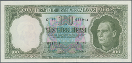 02555 Turkey / Türkei: 100 Lira L. 1930 (1951-1965), P.177 With A Soft Vertical Fold At Center And A Few O - Turchia