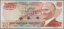 02557 Turkey / Türkei: 20 Lirasi L. 1930 (1966-1969) "Atatürk" - 5th & 6th Issue De La Rue SPECIMEN, P.181 - Turchia