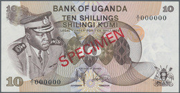 02564 Uganda: 10 Shillings ND(1973) SPECIMEN P. 6s, In Condition: XF+ To AUNC. - Uganda