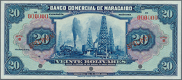 02607 Venezuela: Banco Comercial De Maracaibo 20 Bolivares Specimen Without Signatures And Date (1929), P. - Venezuela