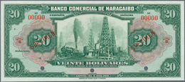 02608 Venezuela: Banco Comercial De Maracaibo 20 Bolivares Specimen Without Signatures And Date (1933-34), - Venezuela