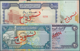 02622 Yemen / Jemen: Set Of 9 Different Specimen Banknotes From The Arab Republic Containing The Denominat - Yémen