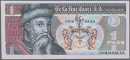 02632 Testbanknoten: Test Note DE LA RUE GIORI S.A. With Portrait Gutenberg, "1 Pass Completa" Print, Inta - Fiktive & Specimen