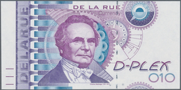 02634 Testbanknoten: Test Note DE LA RUE CURRENCY (UK), Uniface Intaglio Print With Watermark And Security - Fictifs & Spécimens